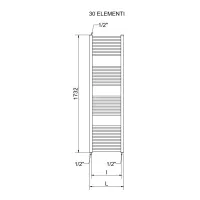 Radiatore bagno scaldasalviette Lisa 22 878W 600x1800 RAL9010 3551646101016