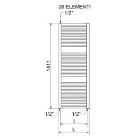 Radiatore scaldasalviette termoarredo Lisa 25 dim. 600x1400 mm - colore bianco RAL9010 - allaccio laterale 3551586100426