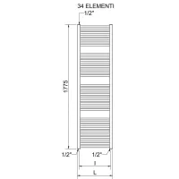 Radiatore scaldasalviette termoarredo Lisa 25 1492W 1000x1775 - colore bianco RAL9016 3551580000982