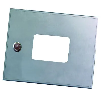 Sportello per cassetta inox per dispositivi di sicurezza. Dimensioni: H 390 x L 350 mm 109941