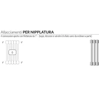 Ardesia radiatore tubolare 4 colonne 20 elementi h.626 - colore bianco RAL9016 - 4 connessioni aperte con filettatura da 1" 3541700048152