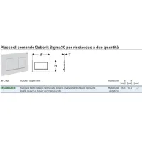 Geberit SIGMA30 placca di comando per risciacquo a due quantità, placca e tasti colore bianco finitura opaco, profili design e telaio finitura cromo lucido 115.883.JT.1