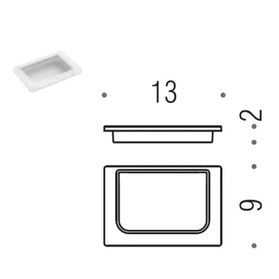 Colombo Design RICAMBIO porta sapone, vetro acidato naturale B16510-VAN