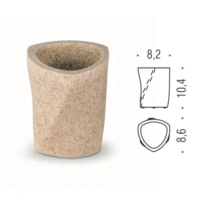 Colombo Design COOL SANDY porta bicchiere d'appoggio in resina e sabbia, finitura beige W4602-RBE