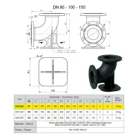 Art. 67 Gomito a piede flangiato a norma UNI EN 1092-2 PN16 - DN80 0190.067