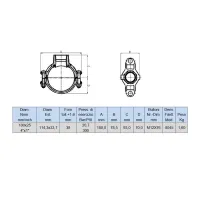 Art. 932 Derivazione a staffa filettata - Dim. 114 x 33 mm - 4 x 1" 7328G.932