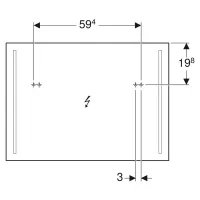 Geberit OPTION specchio 90 cm con illuminazione led posizionata a destra e sinistra 500.589.00.1