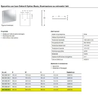 Geberit OPTION specchio 90 cm con illuminazione led posizionata a destra e sinistra 500.589.00.1