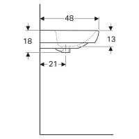 Geberit SELNOVA SQUARE lavabo L.65 cm, con foro rubinetteria e troppopieno, colore bianco finitura lucido 500.299.01.1