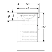 Geberit SELNOVA SQUARE set lavabo L.100 cm, con foro rubinetteria e troppopieno, compreso di mobile sottolavabo con due cassetti, colore lava finitura opaco 501.245.00.1