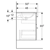 Geberit SELNOVA SQUARE set lavabo L.80 cm, con foro rubinetteria e troppopieno, compreso di mobile sottolavabo con due cassetti, colore bianco finitura lucido 501.240.00.1