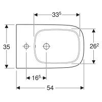 Geberit SMYLE SQUARE bidet a pavimento, a filo parete, con fissaggio nascosto, con foro rubinetteria e troppopieno, colore bianco finitura lucido 500.841.00.1