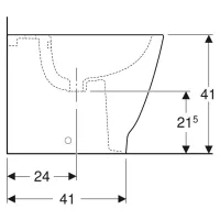 Geberit SMYLE SQUARE bidet a pavimento, a filo parete, con fissaggio nascosto, con foro rubinetteria e troppopieno, colore bianco finitura lucido 500.841.00.1