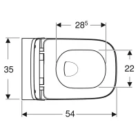 Geberit SMYLE SQUARE set vaso sospeso Rimfree, a cacciata, con fissaggio nascosto, e sedile del vaso a chiusura ammortizzata, colore bianco finitura lucido 500.683.01.1