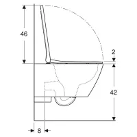 Geberit SMYLE SQUARE set vaso sospeso Rimfree, a cacciata, con fissaggio nascosto, e sedile del vaso a chiusura ammortizzata, colore bianco finitura lucido 500.683.01.1