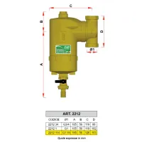 2212 - Defangatore orientabile per impianti termici completo di magneti - Misura 1"1/4 2212 114