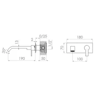 IKO Miscelatore monocomando lavabo ad incasso con box con canna corta - finitura nichel spazzolato IKO84 8