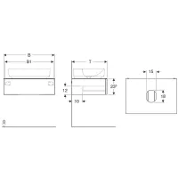 Geberit VariForm - Mobile sottolavabo, 900x510x235 mm, 1 cassetto, tappo antiodori, quercia 501.169.00.1