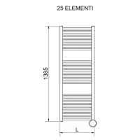 Radiatore bagno scaldasalviette Lisa 22 elettrico 500x1400 700W con termostato EC RAL9010 3581646100056