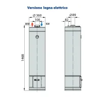 Scaldabagno scaldacqua a legna ed elettrico mod. LGE 80 litri (versione legna con integrazione elettrica) 161172