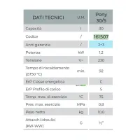 PONY 30/5 Scaldabagno scaldacqua elettrico 30 Lt sopralavello 161507