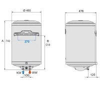 VD 80 Scaldabagno scaldacqua elettrico 80 Lt 171844