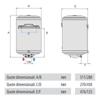 VF 50 Scaldabagno scaldacqua elettrico Lux 50 Lt 171862