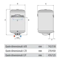 VF 80 Scaldabagno scaldacqua elettrico Lux 80 Lt 171863