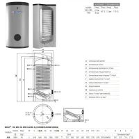 Bollitore BOLLY 1 XL WB 200 V003 - 200 lt per produzione A.C.S. con 1 scambiatore fisso per pompe di calore 3104162330011