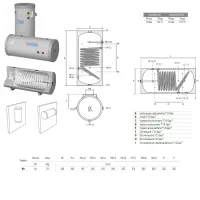 Bollitore BOLLY MURALE WB 80 V003 da 80 litri bollitore pensile per produzione di A.C.S. con 1 scambiatore fisso 3104160900031