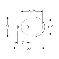 Geberit ICON bidet a pavimento, a filo parete, con foro rubinetteria, troppopieno e fissaggi nascosti, colore bianco finitura lucido 502.384.00.1