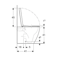 Geberit ICON vaso a pavimento, a filo parete, RIMFREE con sedile con discesa ammortizzata, colore bianco finitura lucido 502.383.00.1