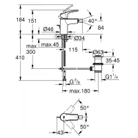 Grohe Eurosmart miscelatore bidet cromo con scarico a saltarello integrato 32929003