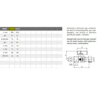 Rubinetto a sfera 1/2" x 1/2" per gas combustibili diritto femmina per scaldabagno G0323N35