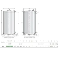 Serbatoio zincato da 500 litri per stoccaggio di acqua a pressione atmosferica 3701161990002