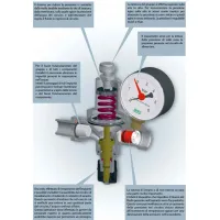 2110 - Gruppo di riempimento automatico cromato completo di manometro - Misura 1/2" 2110