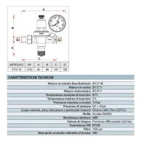 2110 - Gruppo di riempimento automatico cromato completo di manometro - Misura 1/2" 2110