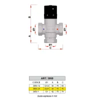 3950 - Miscelatore termostatico cromato - Misura 3/4" 3950 34