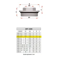 4200 - Riduzione terminale con tenuta O'RING - Misura 3/4" x 1/2" 4200 3412