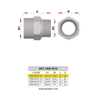 5010 - Nipplo Niplex maschio cromato - Misura 3/8" 5010 38