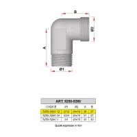 5260 - Gomito maschio cromato - Misura 1/2" 5260 12