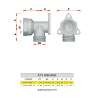 5555 - Raccordo a muro femmina cromato - Misura 1/2" 5555 12