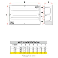 7420 - Cassetta di ispezione in plastica "TUTTO" - Misura 600x300x80 mm 7460