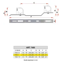 7480 - Staffa in metallo completa di supporti - Misura 1" 7480 1