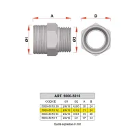 5010 - Nipplo Niplex maschio cromato - Misura 1/2" x 18 5010 12G18