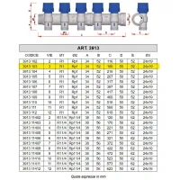 3913 - Collettore componibile di ritorno - Misura 1" - 3 derivazioni 3913 103