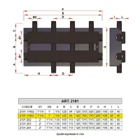 2191 - Collettore per centrale termica - Misura 1"1/4 - Derivazioni 1" - Vie 3+1 2191 11403