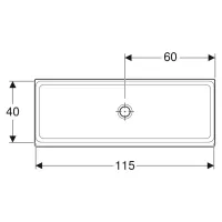 PUBLICA ELLEBORO lavabo a canale L.120 cm, senza foro rubinetteria e senza troppopieno, colore bianco finitura lucido 500.898.00.1