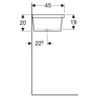 Geberit PUBLICA ELLEBORO lavabo a canale L.90 cm, senza foro rubinetteria e senza troppopieno, colore bianco finitura lucido 500.899.00.1