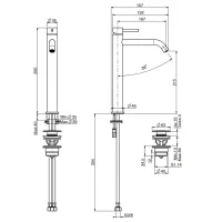 Miscelatore lavabo alto XS F3031_HXSCR.K